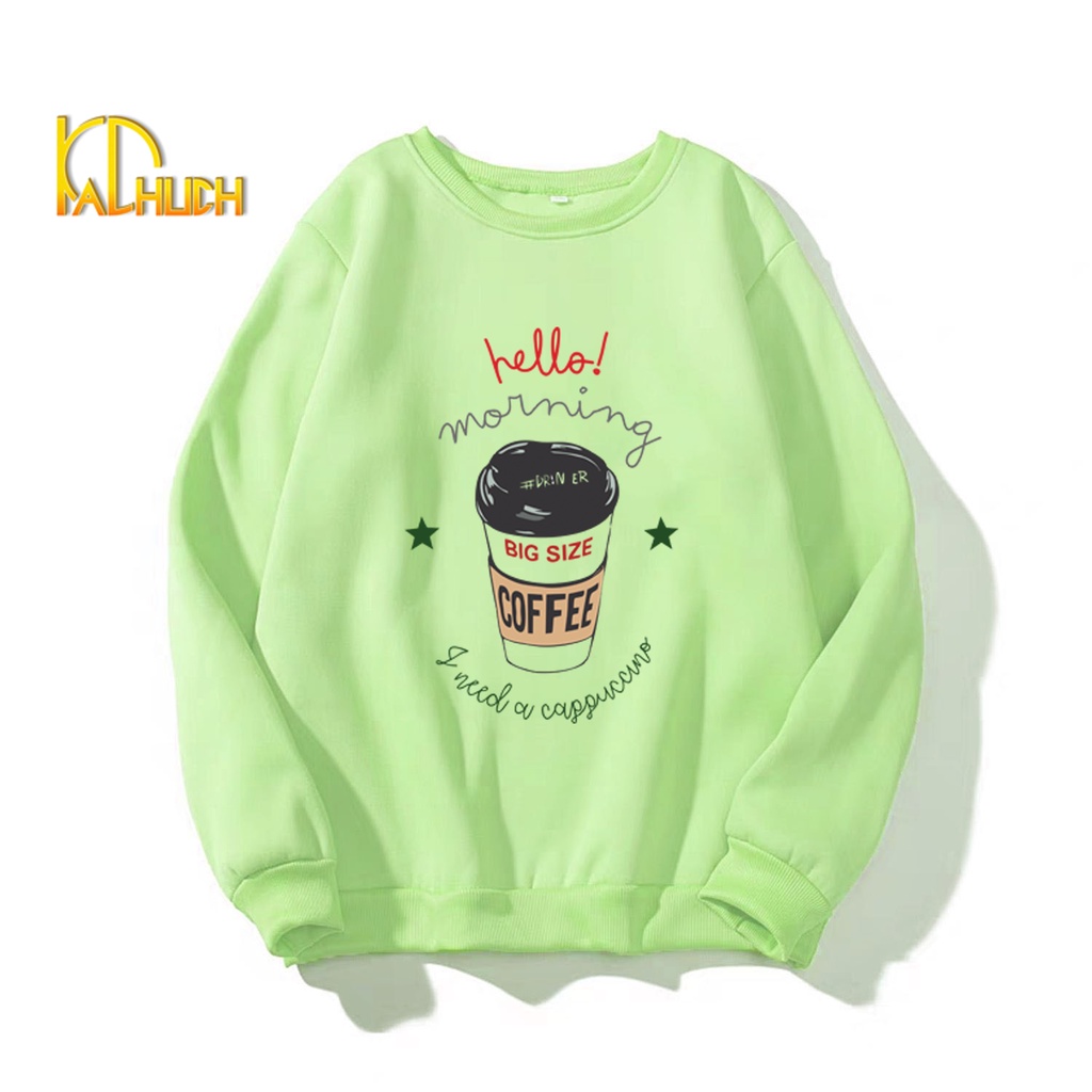 ÁO SWEATER UNISEX IN HELLO MORNING (NHIỀU MÀU)