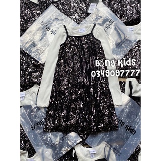 Set váy sequin bé gái kèm áo đen/trắng art class