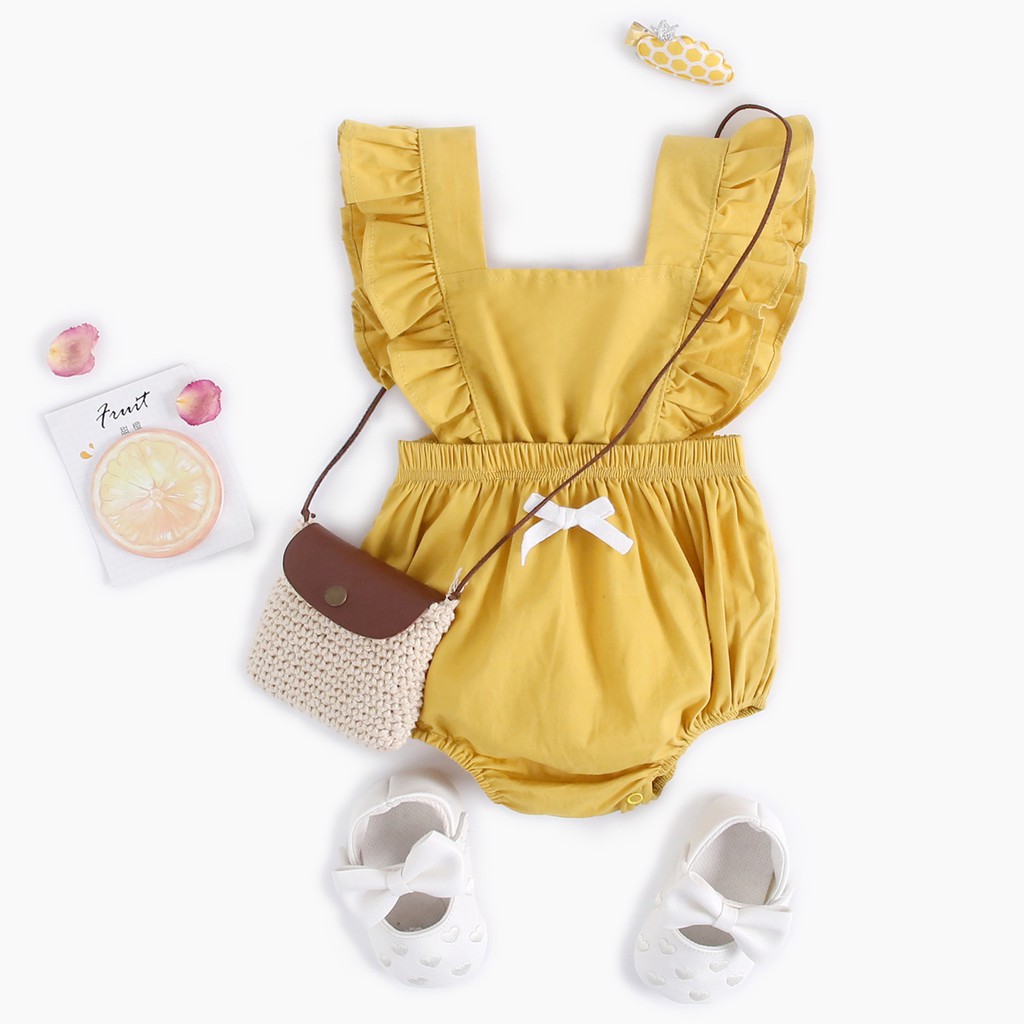 Áo liền quần Sanlutoz cotton sát nách kiểu công chúa mùa hè dễ thương cho bé