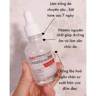 SERUM TRẮNG DA 7DAY WHITENING PROGRAM GLUTHIONE 700 V-AMPLE 30ML