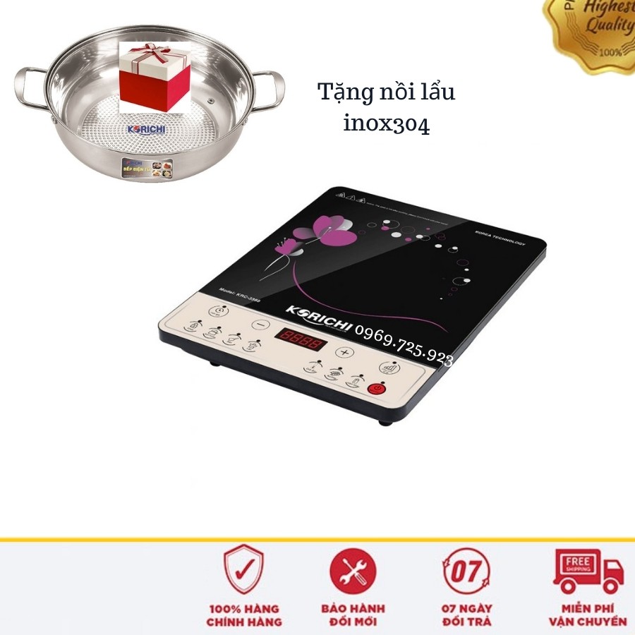 Bếp Từ Đơn Korichi KRC3558- Tặng xoong lẩu-Hàng chính hãng- Bảo hành 1 năm