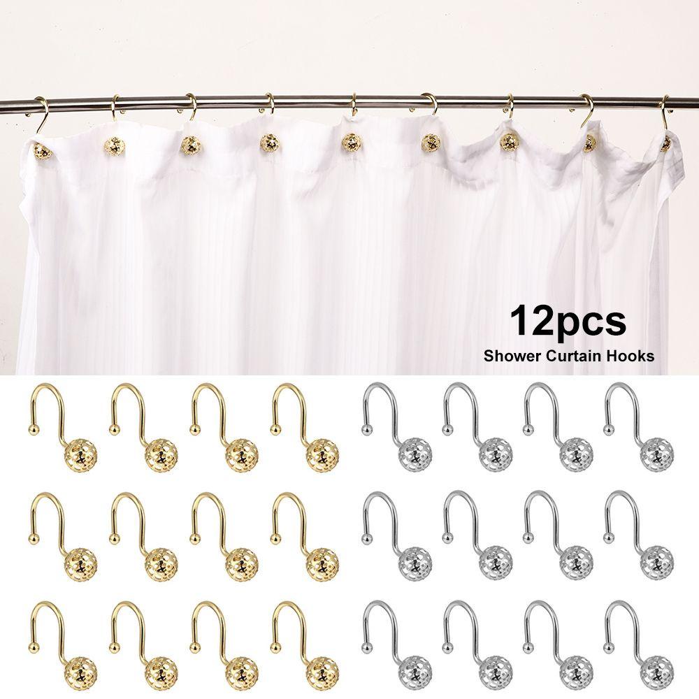 Bộ 12 Móc Treo Rèm Nhà Tắm Họa Tiết Lấp Lánh Tiện Dụng