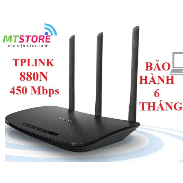 [ BẢO HÀNH 12T] Bộ Phát WiFi 3 râu TPLINK 880N Sóng Xuyên Tường chuẩn tốc độ 450 Mbps, router wifi - USED 95%