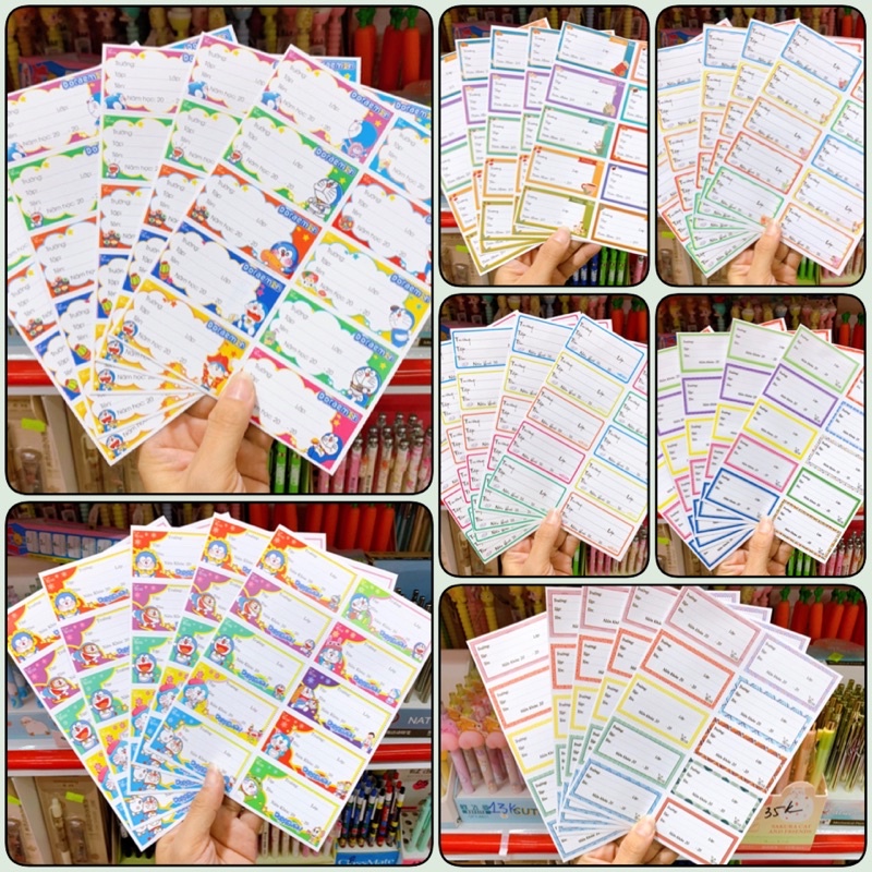 Nhãn dán tập vở nhiều hình dễ thương giá rẻ - Đại Sỉ