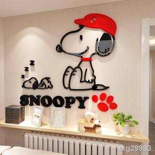 💖Sticker Dán Tường Trang Trí Họa Tiết Hoạt Hình Snoopy 3d Dễ Thương Phong Cách Bắc Âu