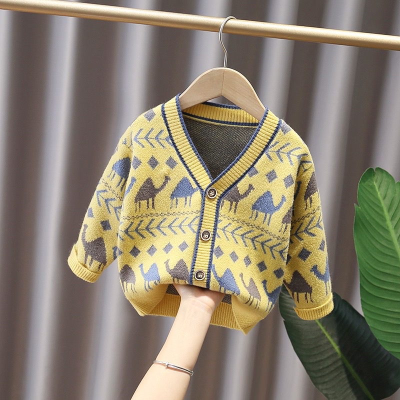 áo cardigan hoạ tiết lạc đà cho bé