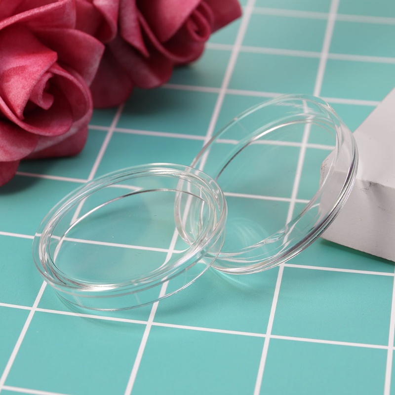 Hộp đựng tiền xu bằng acrylic hình tròn màu trong suốt 38.6mm cho đồng bạc 2 oz