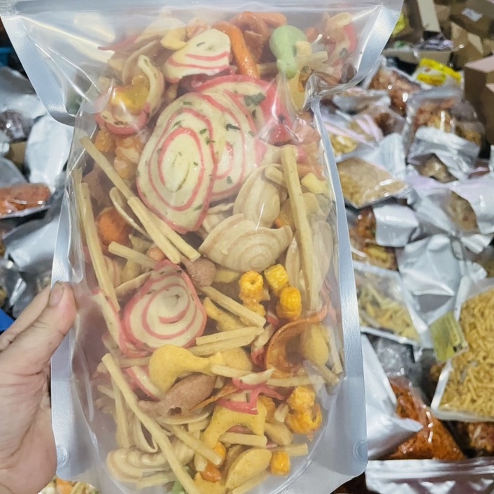 500gr Snack Tá lả tẩm vị mix các loại snack thơm ngon