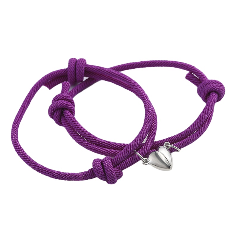 1 Cặp Vòng Tay Bện Dây Thừng Khoá Nam Châm Cho Cặp Đôi