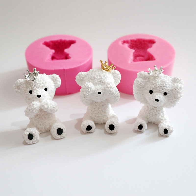 Khuôn Silicon Làm Bánh Kẹo Hình Gấu teddy 15 Kiểu Siêu Dễ Thương