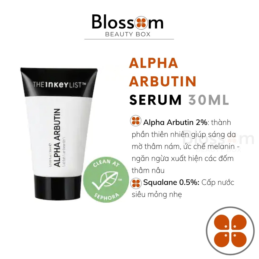 Serum dưỡng Trắng Da, mờ thâm nám 2% Alpha Arbutin The INKEY List