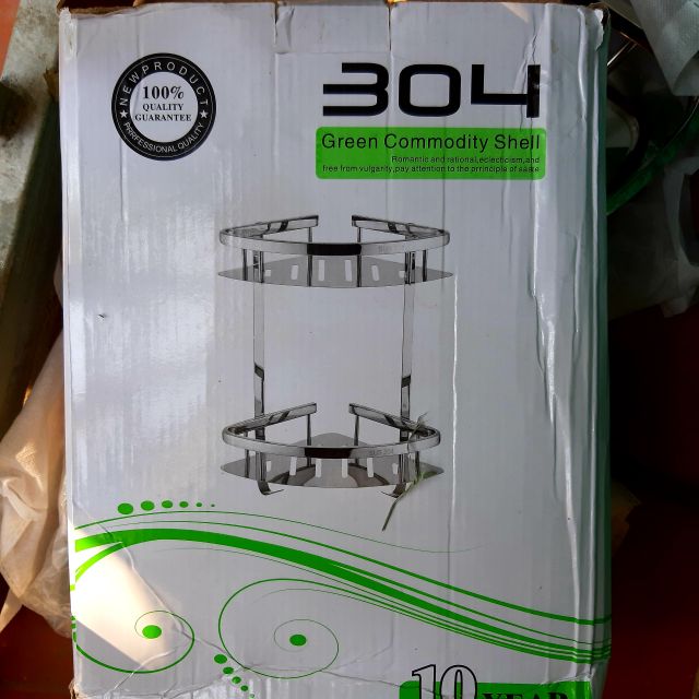 Kệ thẳng 2 tầng để đồ nhà tắm inox sus 304