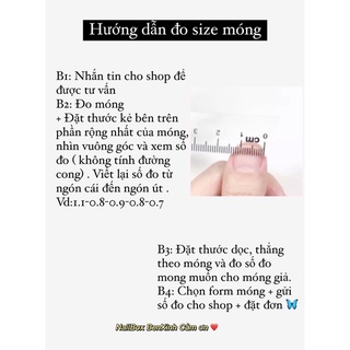 NailBox Móng Úp Thiết Kế Trắng- Đen M03 - size và form móng ib