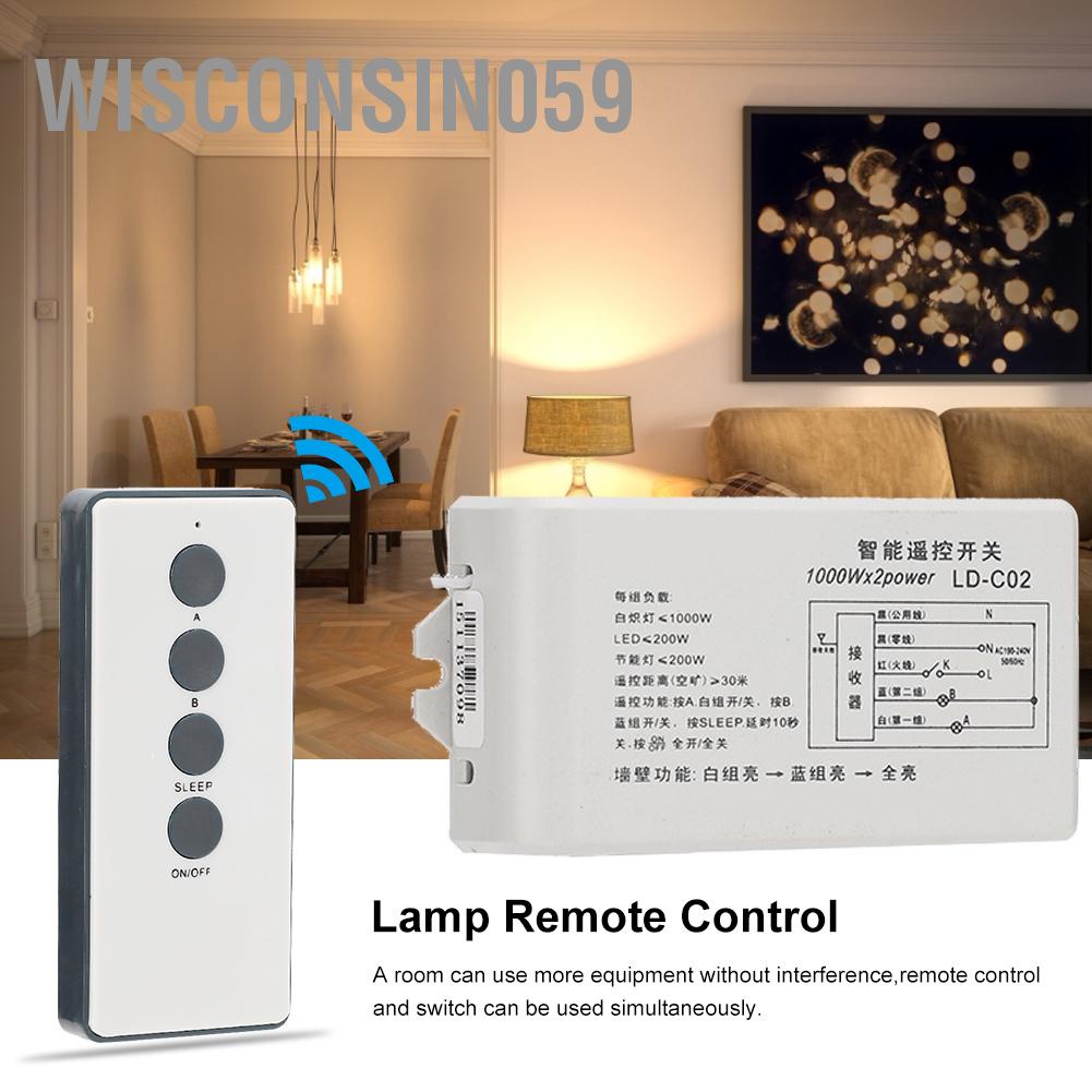 Wisconsin059 220V 2 Way On/Off Digital Smart Wireless Wall Remote Control Switch( )