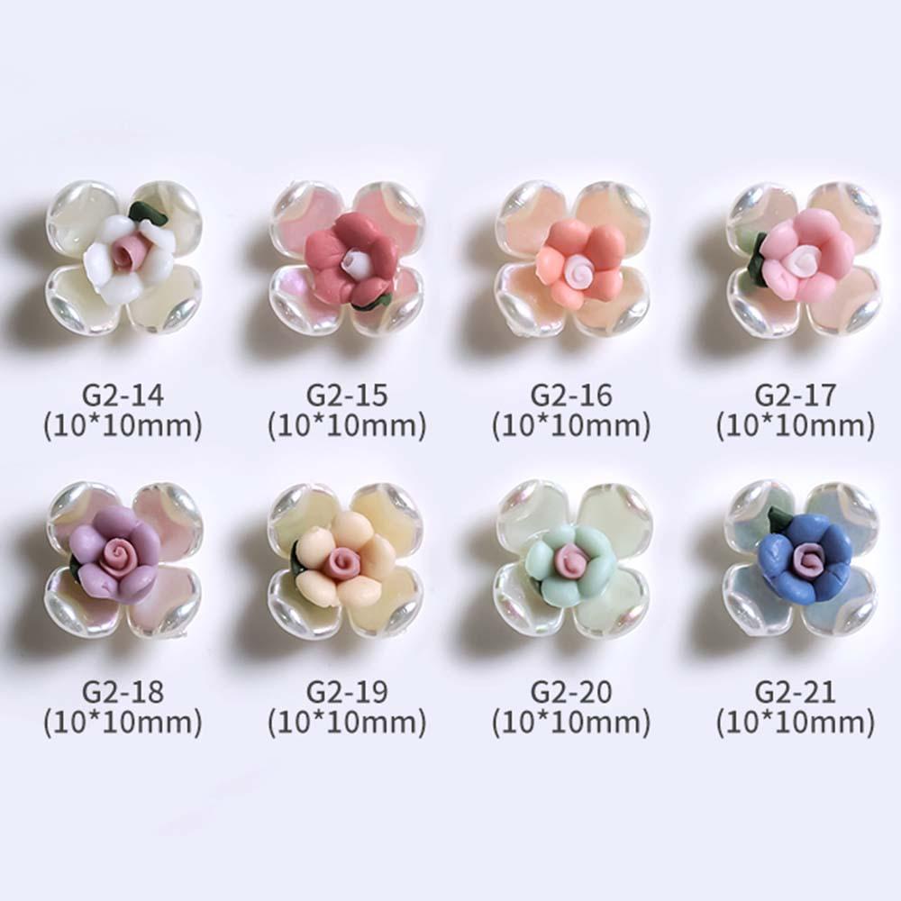 OCEANMAP Phụ Kiện Trang Trí Móng Tay Nghệ Thuật Hình Hoa Bằng Sứ Ba Chiều DIY