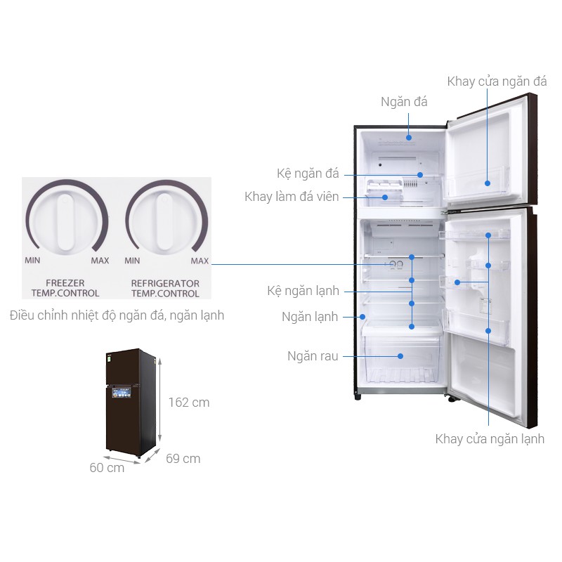 Tủ lạnh Toshiba Inverter 305 lít GR-AG36VUBZ XB1 (Miễn phí giao tại HCM-ngoài tỉnh liên hệ shop)