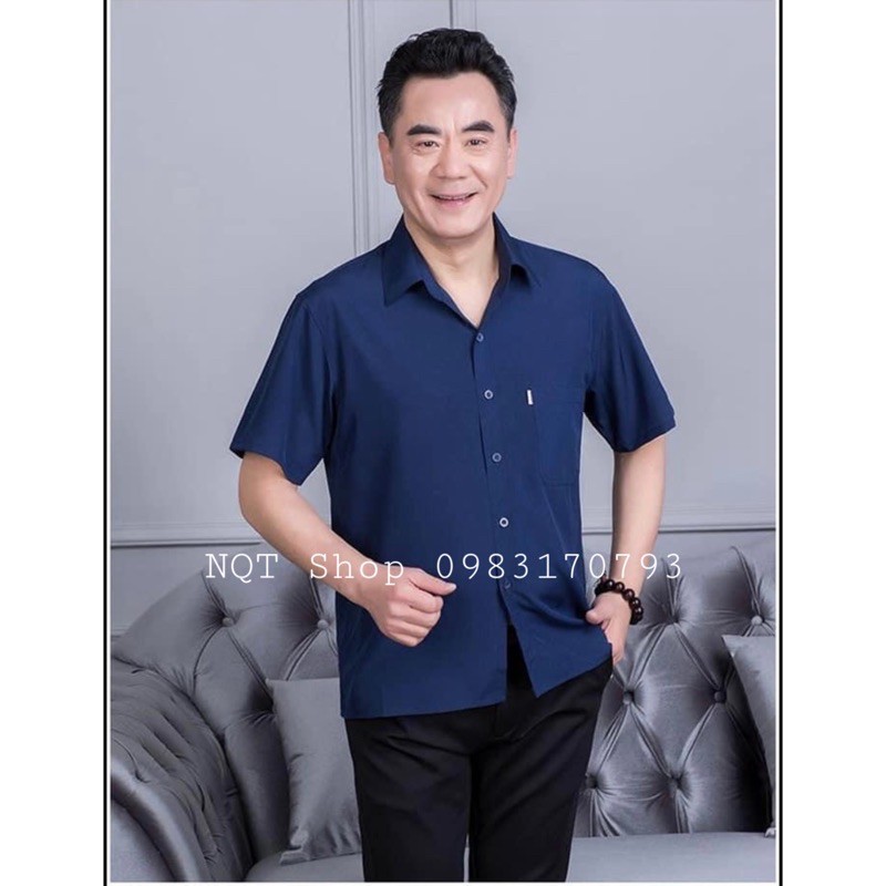 Áo Sơ Mi Nam Trung Niên Trơn Một Màu Cao Cấp