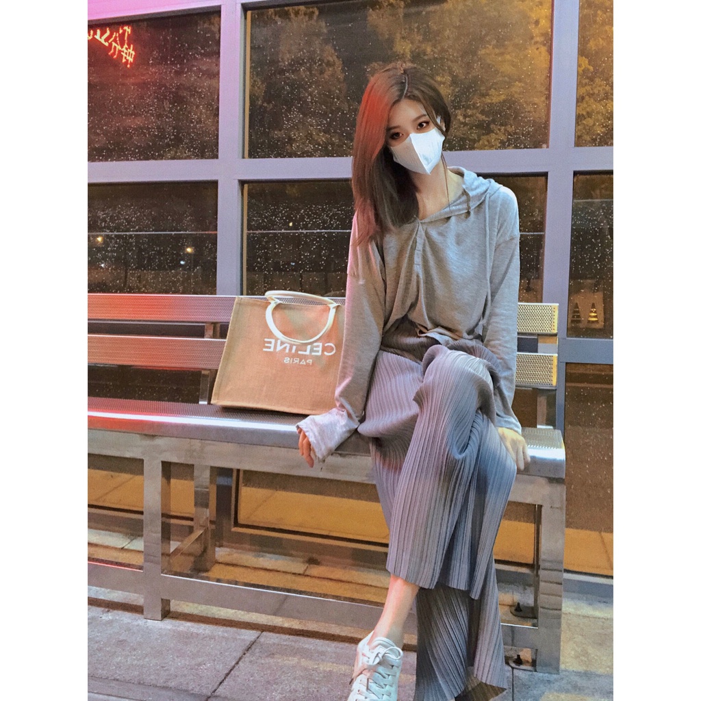 Issey Miyake Quần Ống Rộng Xếp Ly Lưng Cao Thời Trang Mùa Hè 2023 Dành Cho Nữ