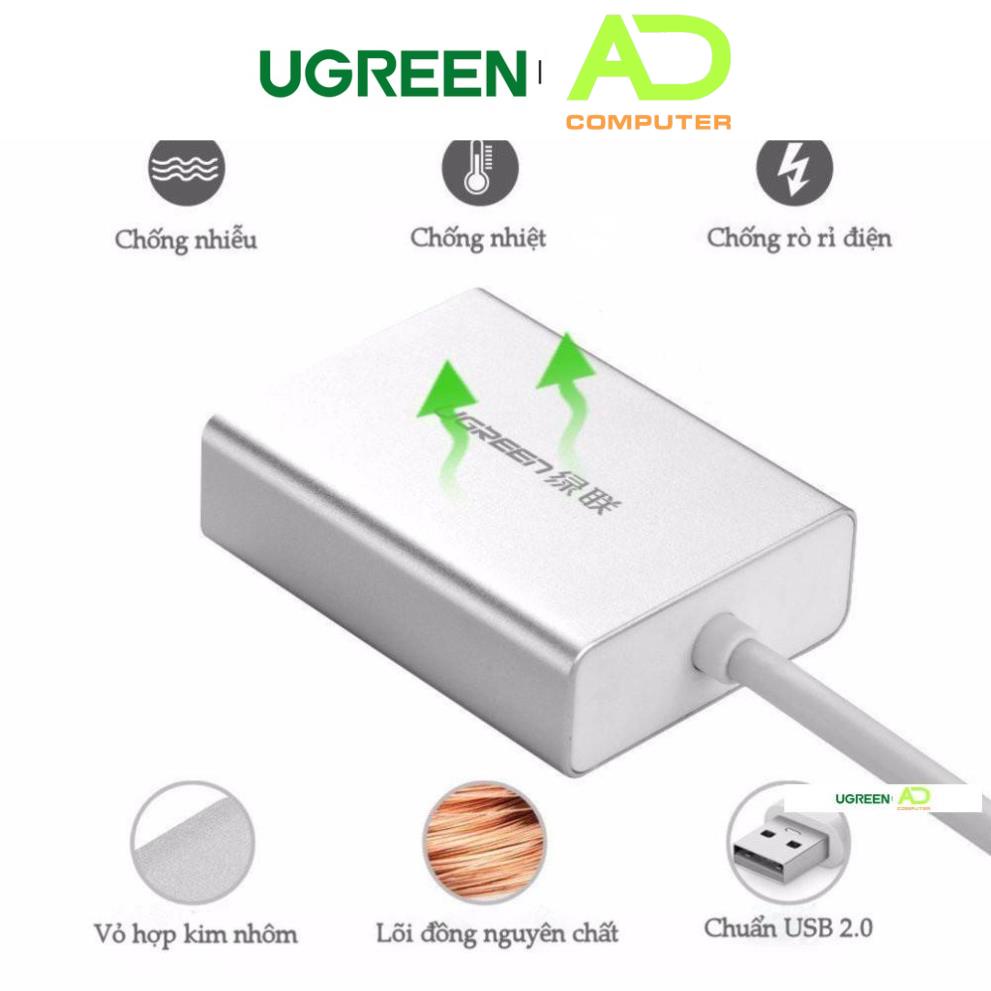 Bộ chuyển đổi USB 2.0 sang VGA vỏ hợp kim UGREEN 40244