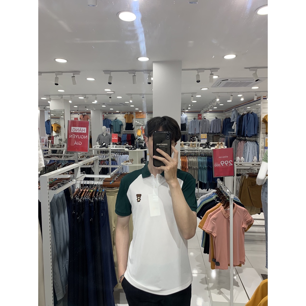 Áo Polo Nam YODY vải cotton cafe in hình gấu có thể phối combo và đôi APM5281