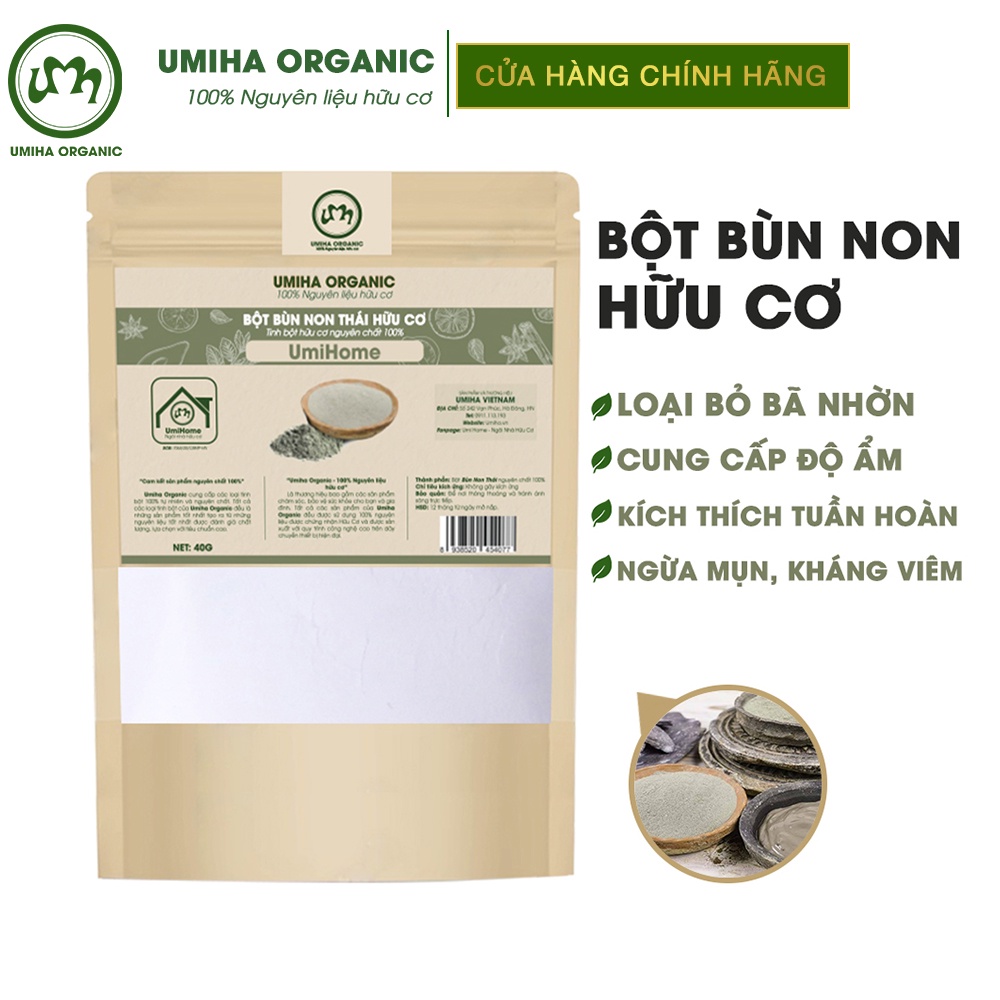 Bột Bùn Non đắp mặt nạ UMIHOME nguyên chất 40g | Cung cấp dưỡng chất, tái tạo và trẻ hóa làn da hiệu quả