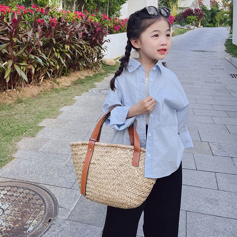 Áo Sơ Mi Tay Dài Họa Tiết Kẻ Sọc Thời Trang Hàn Quốc 2022 Cho Bé Gái