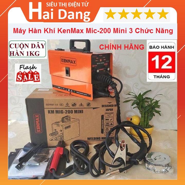 Máy Hàn KenMax, Máy Hàn Khí Mig-200 Mini, Máy Hàn Điện 3 Chức Năng - Tặng Kèm 1 Cuộn Dây 1Kg