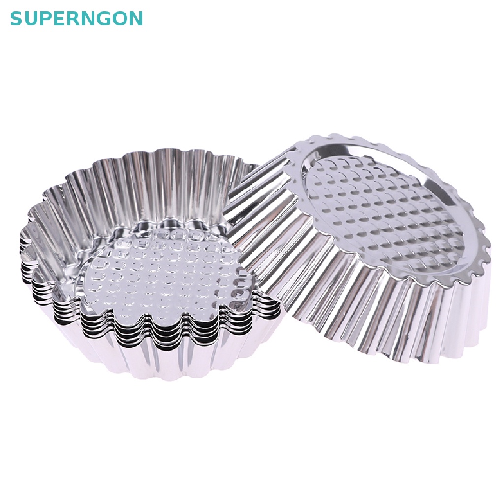 1 / 6 Khuôn Tròn Làm Bánh Cupcake Bằng Thép Không Gỉ