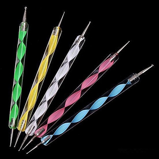 Set 5 Dụng Cụ Trang Trí Móng Tay Nghệ Thuật Hai Đầu Họa Tiết Cẩm Thạch / Chấm Bi