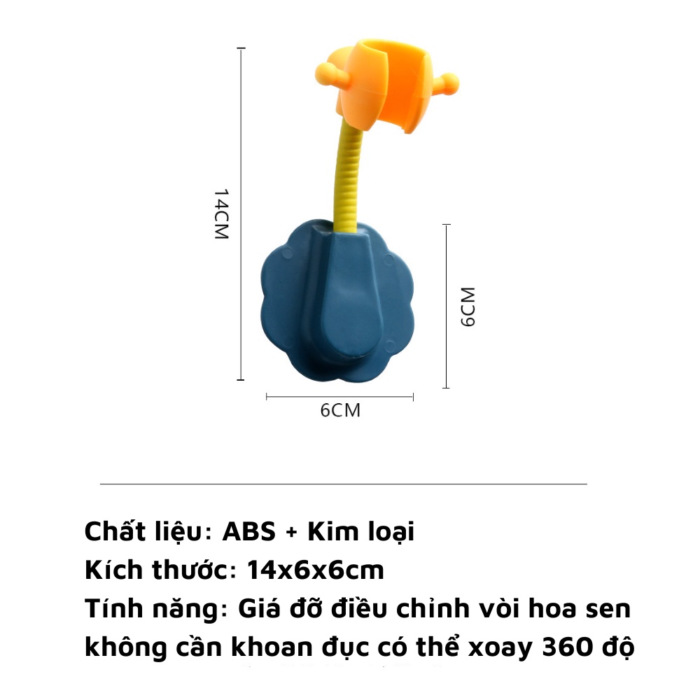 Giá đỡ vòi hoa sen vòi xịt toilet dán tường có thể điều chỉnh 360 độ