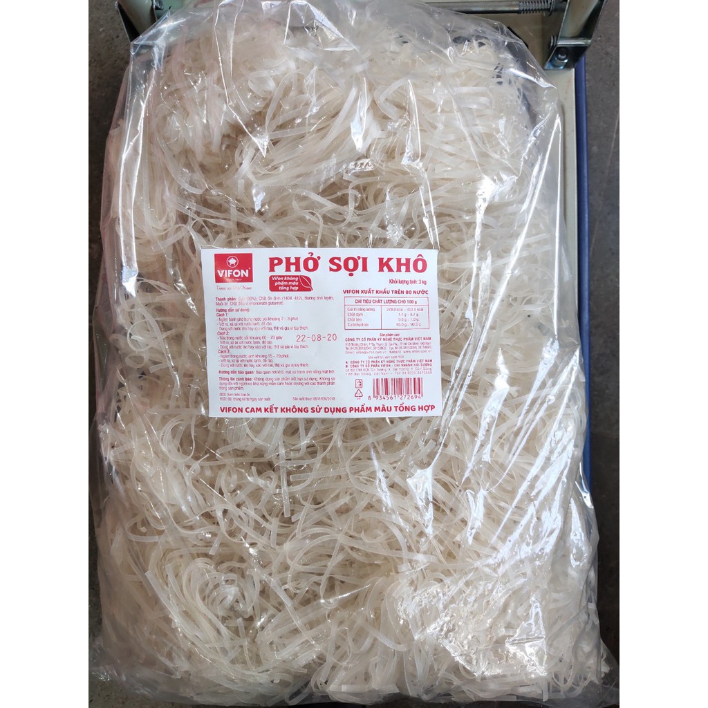 Phở khô sợi nhỏ Vifon túi 3kg