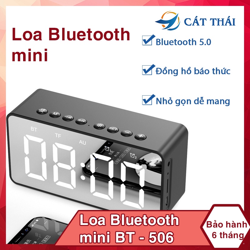 Loa Bluetooth BT506 Mới đa màu sắc,Đa Chức Năng, Kiêm báo thức vừa là hộp nhạc kèm theo gương soi
