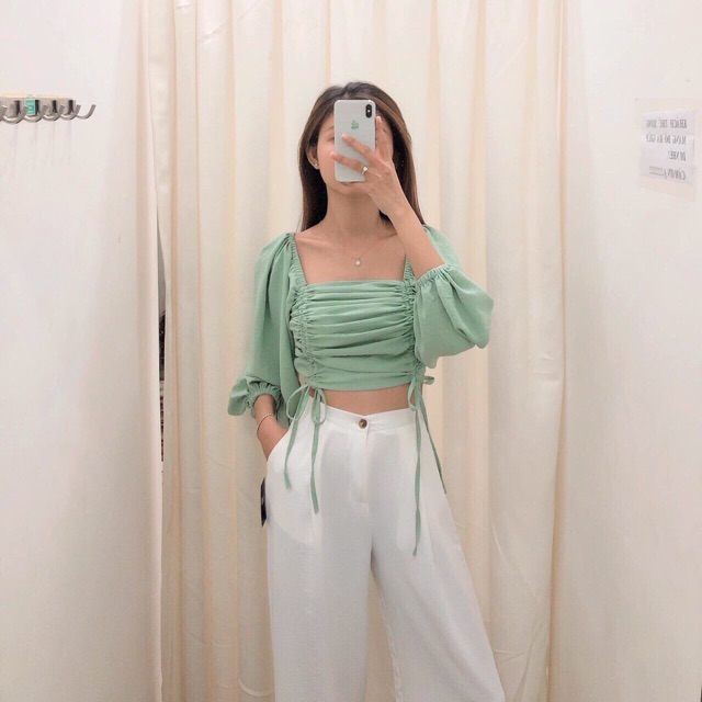 ÁO CROPTOP RÚT DÂY 2 bên
