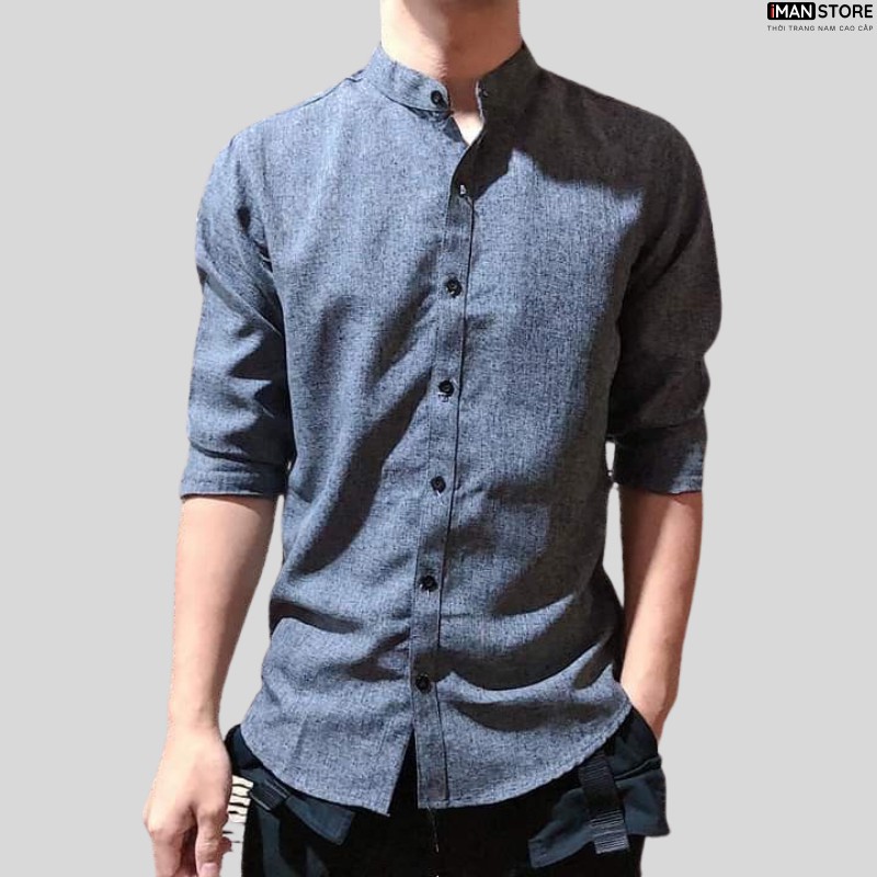 Áo Sơ Mi Nam Cổ Tàu VẢI ĐŨI, Sơ Mi Nam Hàn Quốc Dài Tay Chất Vải Đũi Cao Cấp, Thoáng Mát, Bền ĐẸP | BigBuy360 - bigbuy360.vn