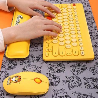 COMBO CHUỘT PHÍM KHÔNG DÂY LK586 HÌNH DỄ THƯƠNG - KÈM PIN SẠC LÓT CHUỘT