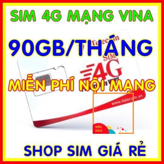 Sim 4G Vina gói 3Gb/ngày (90gb/tháng) hãng Itelecom + Gọi nội mạng Vinaphone miễn phí - Giống như sim 4G Vinaphone VD89P