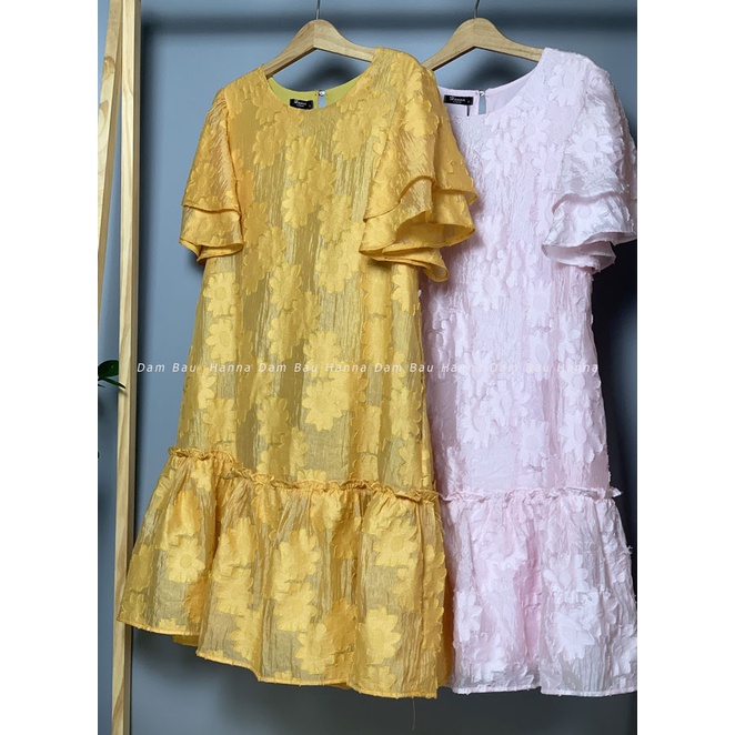 [HANNA] Đầm bầu dự tiệc sang chảnh cho mẹ trẻ có size 40-80kg mẫu xinh vải cao cấp thoáng mát không nhăn đầm dài qua gối