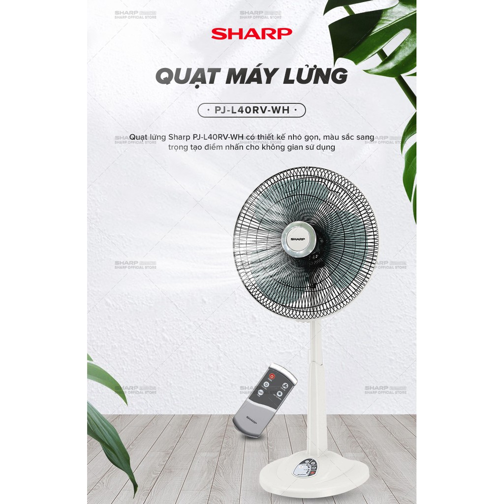 [Mã ELMALL10 giảm 10% đơn 500K] Quạt Lửng Sharp PJ-L40RV-WH Hàng Malaysia