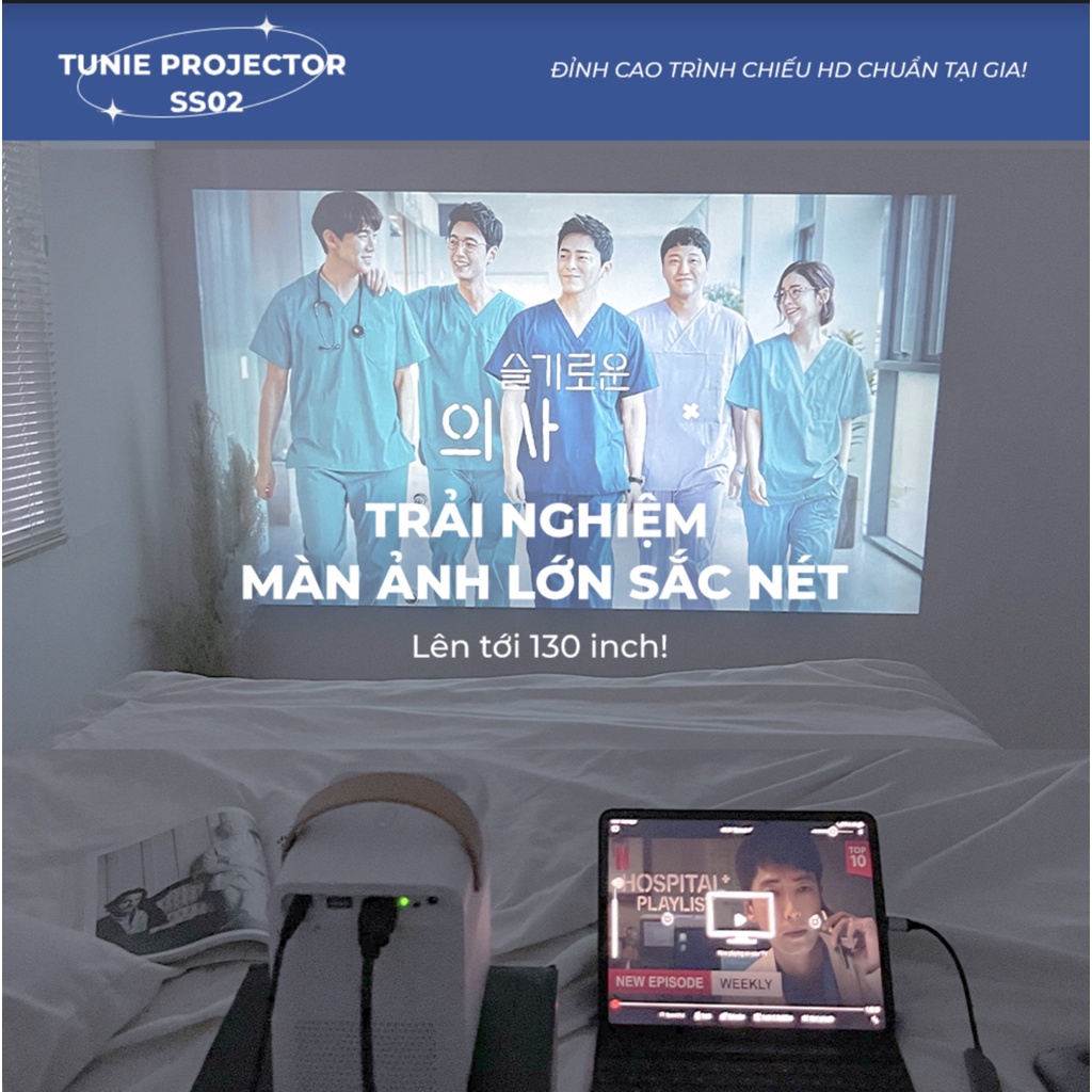 W▤✗☁Máy chiếu mini Tunie Projector SS02 Full HD 1080p
