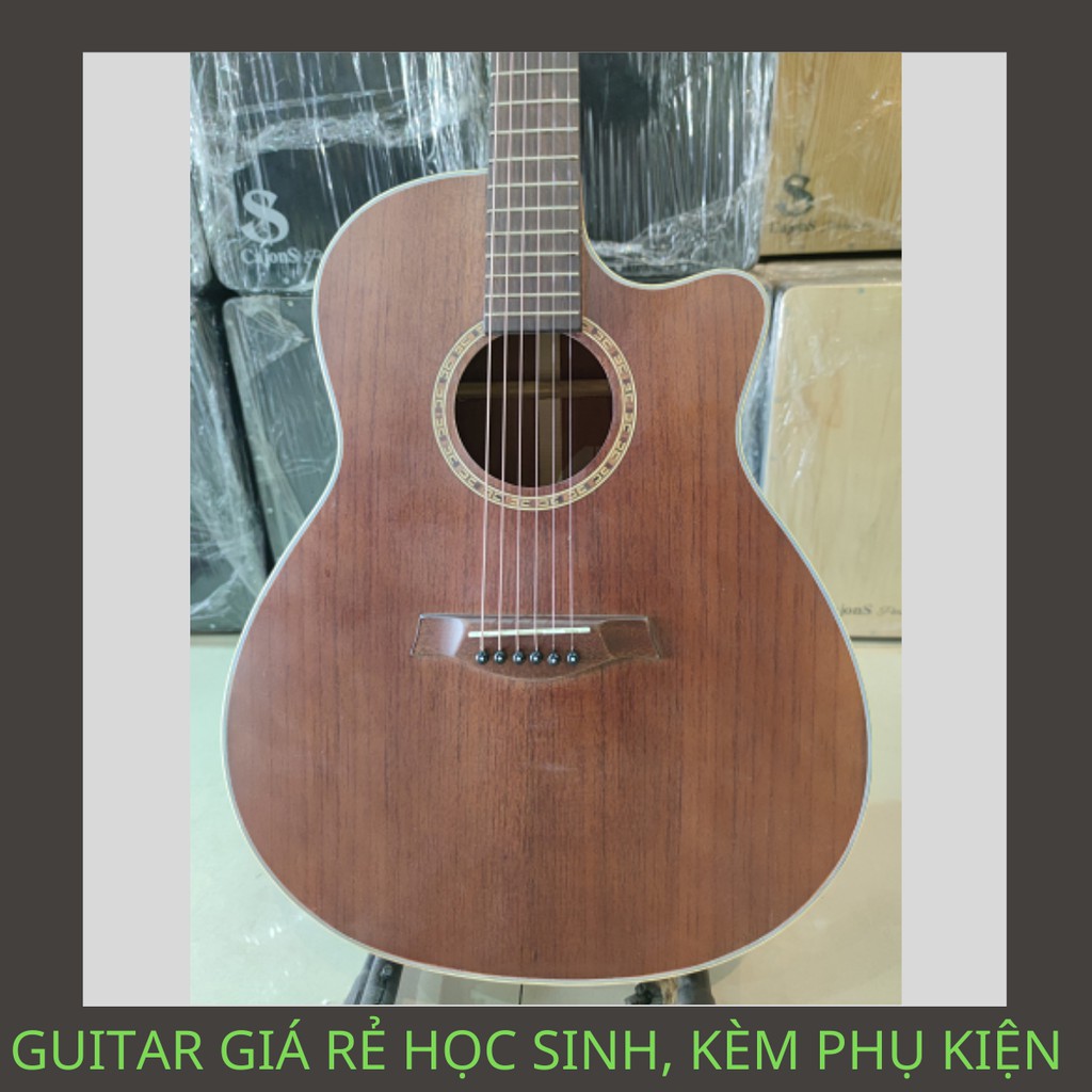 Guitar acoustic full gỗ hồng đào, có ty chỉnh cong cần