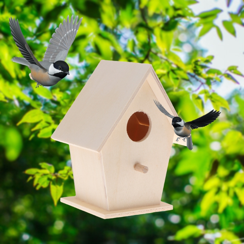 Tổ Chim Vẹt Hình Ngôi Nhà Gỗ Dễ Thương Sáng Tạo Diy