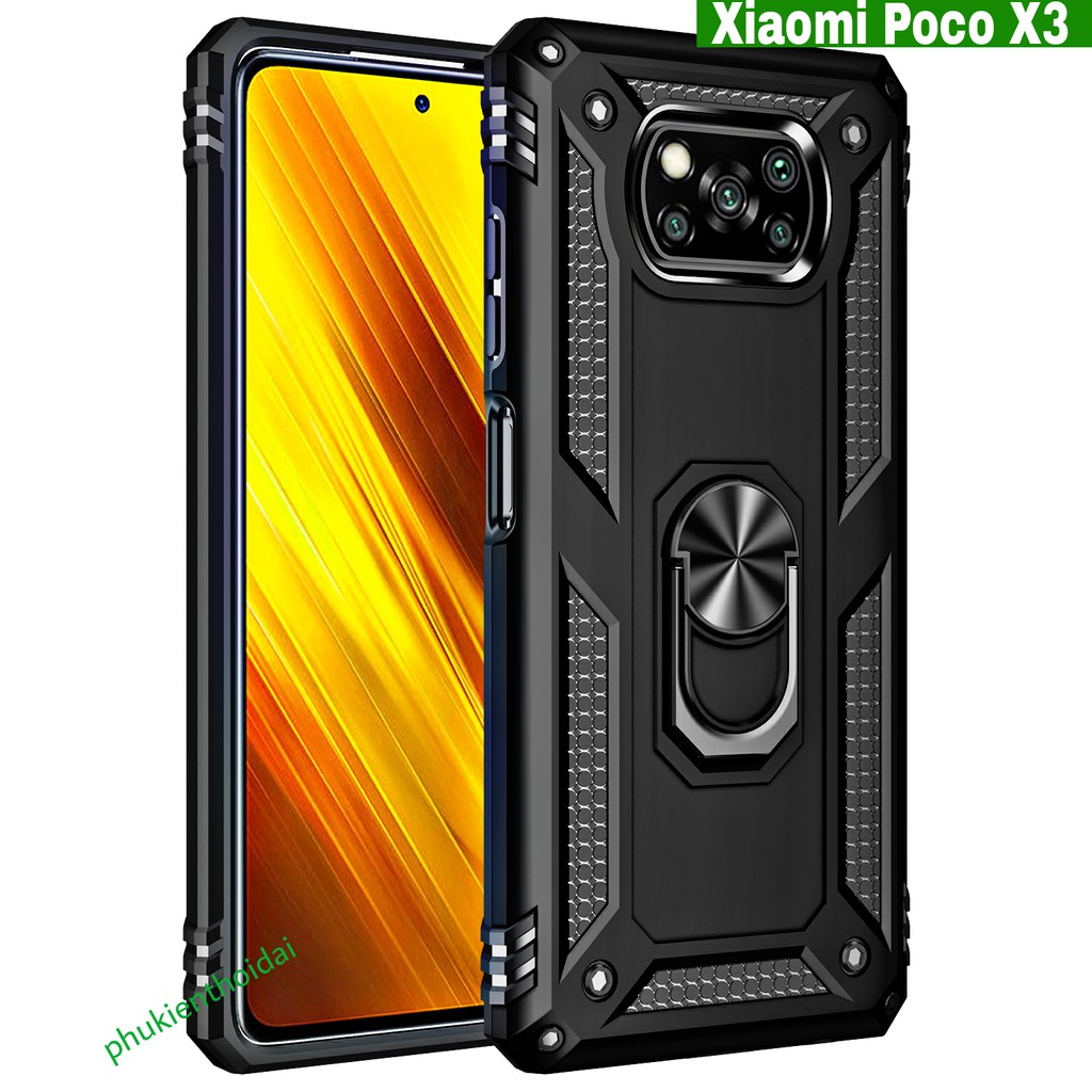 Ốp lưng Xiaomi Poco X3 / Poco X3 Pro 💥Freeship💥 chống sốc quân đội nhẫn iring cao cấp giá đỡ xem phim