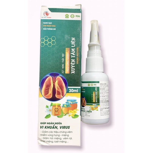 Xịt họng thảo mộc KEO ONG XANH XUYÊN TÂM LIÊN - Chai xịt 30ml