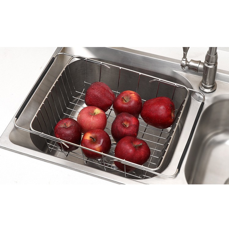 Rổ Inox 304 Treo Bồn Rửa Chén, Úp Bát Rửa Rau Củ Đa Năng Có Thể Thay Đổi Chiều Dài | BigBuy360 - bigbuy360.vn