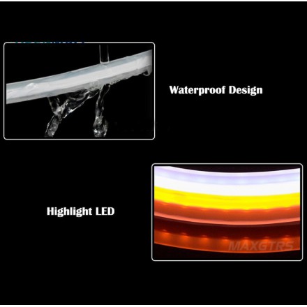 Dây led mí audi tích hợp demi xi nhan chạy đuổi 60cm uốn cong làm đèn ban ngày, daylight DRL cho Toyota Vios