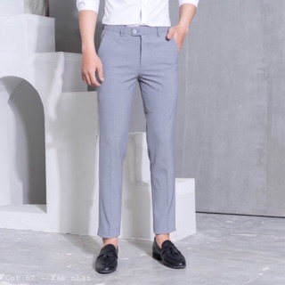 Quần tây nam cao cấp màu ghi đá, dáng ôm