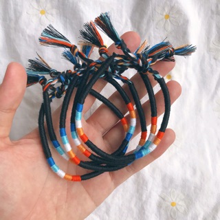 Vòng wrap đen mix ombre cam xanh