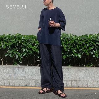 Quần dài gân nhung - màu xanh navy - seve.si