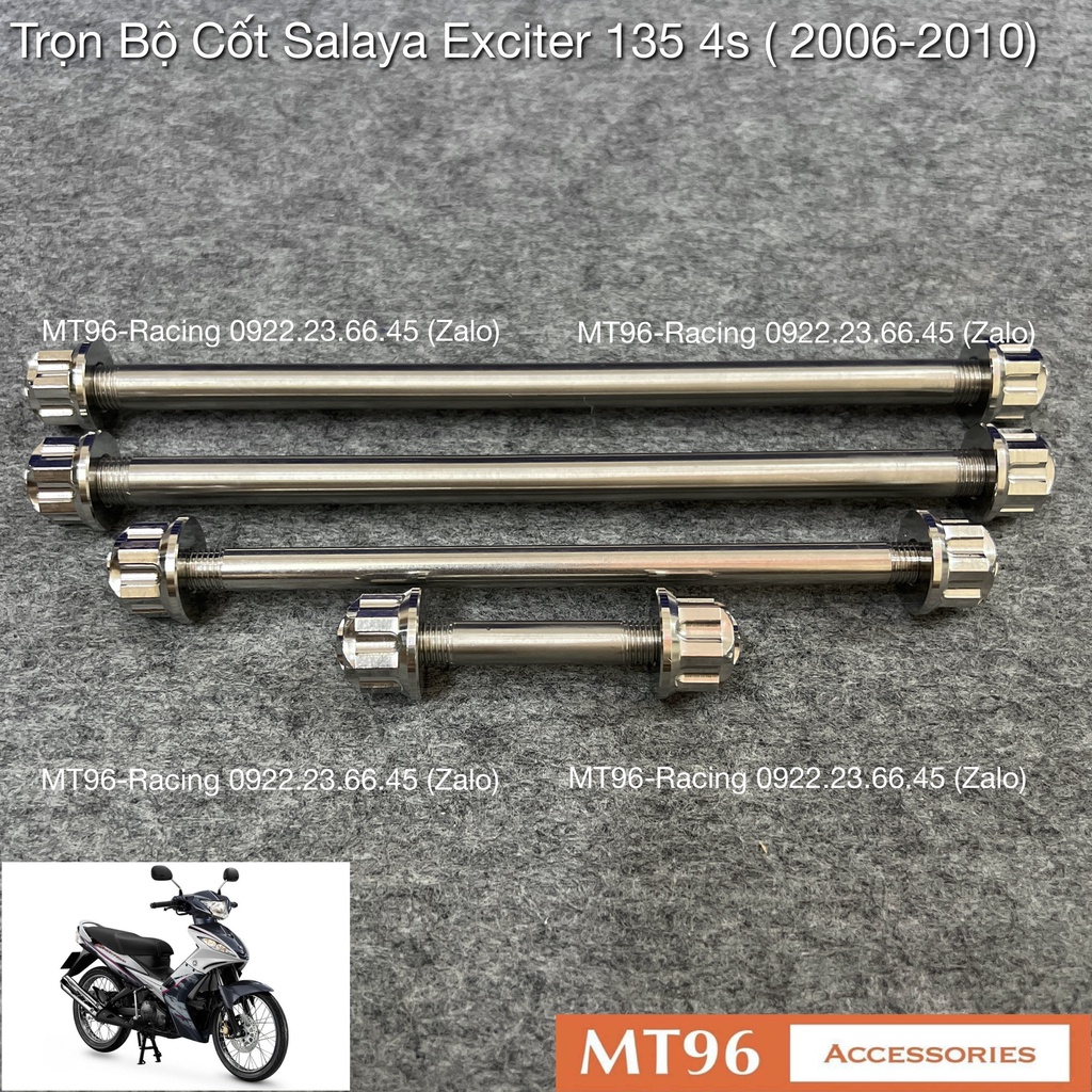 Trọn Bộ Cốt Salaya Cho Exciter 135 4s  Chuẩn Inox304 Cứng Cáp Siêu Bóng