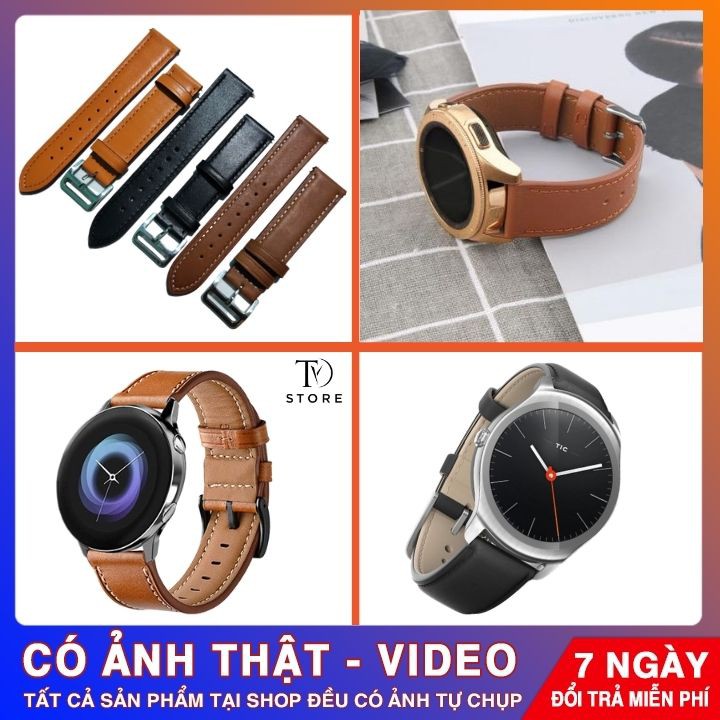 (HÀNG CAO CẤP) Dây da thật , Dây da đồng hồ size 20mm , 22mm kèm chốt thông minh